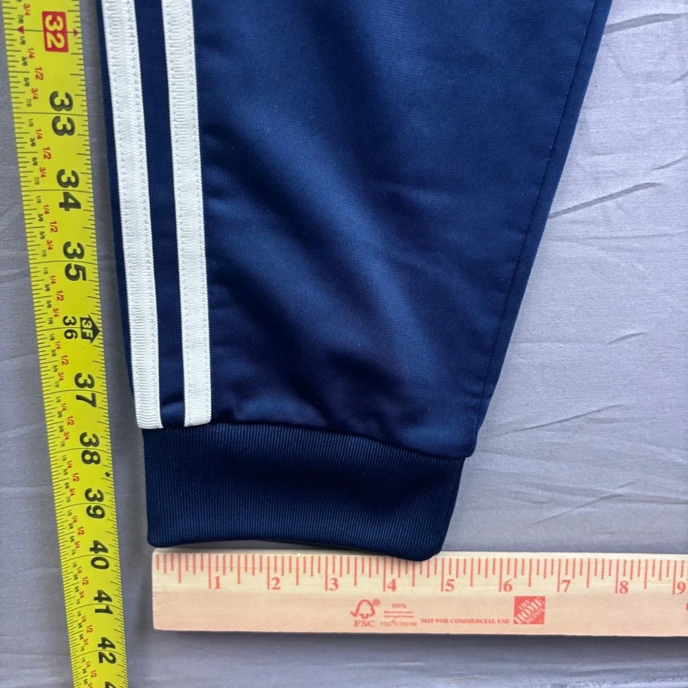 Adidas Navy Blue 3-Stripe‎ Track Pants Joggers Tapered Cuffed Size Large 14/16
